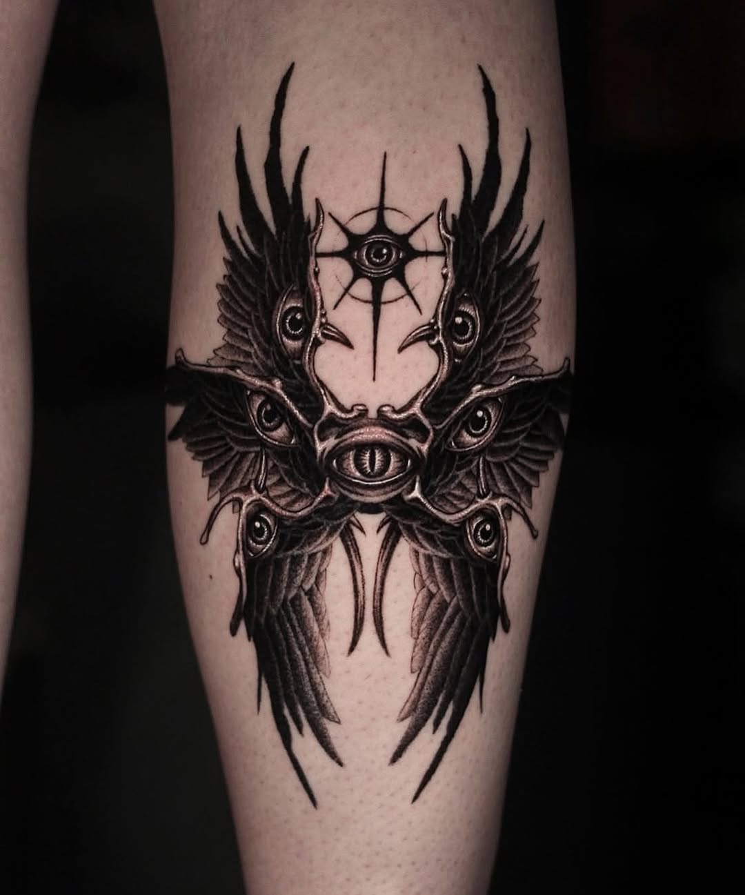 Tattoo by @h.black_ink — black_and_grey, dark_realism