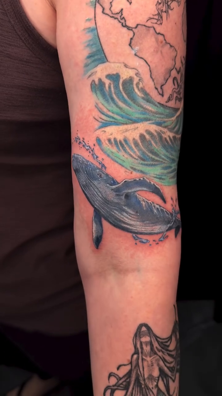 Tattoo by @marieamor_ink — illustrative, black_and_grey