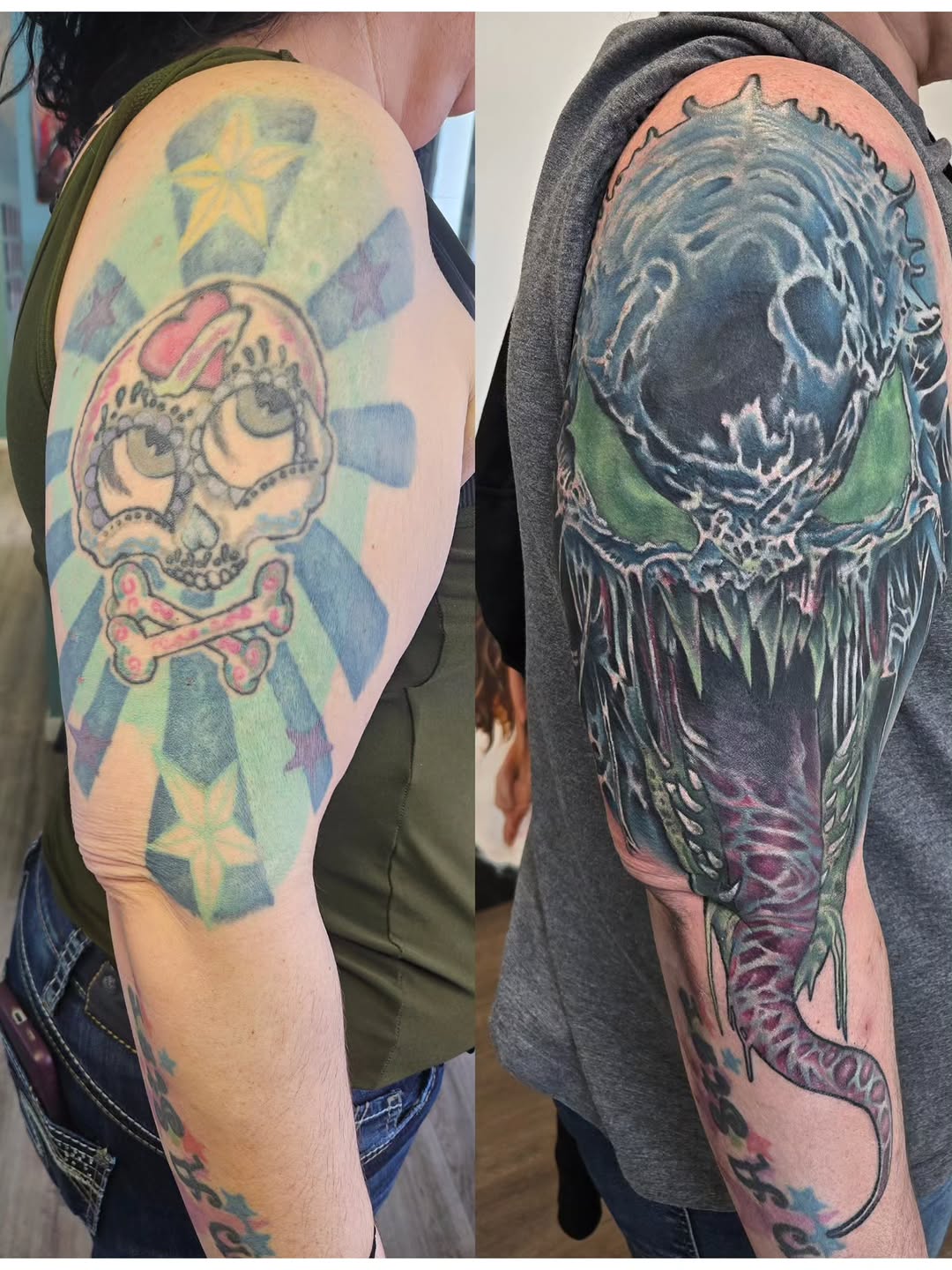 Tattoo by @beardsley_tattoos — dark_realism, blackwork