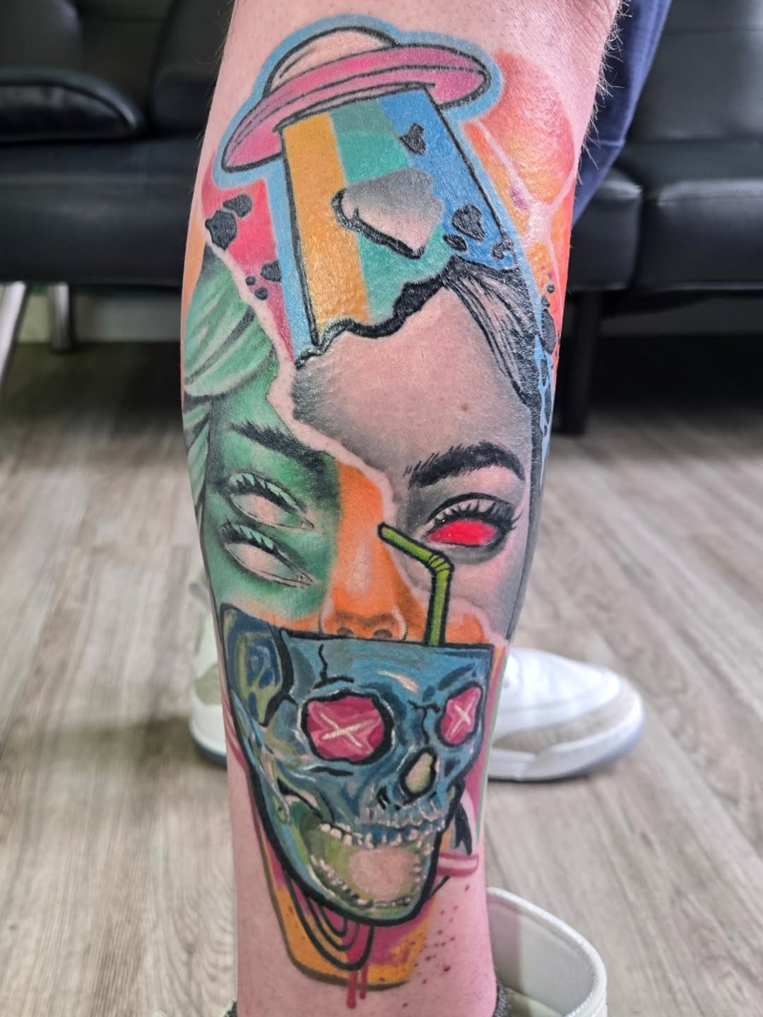 Tattoo by @beardsley_tattoos — new_school, trash_polka