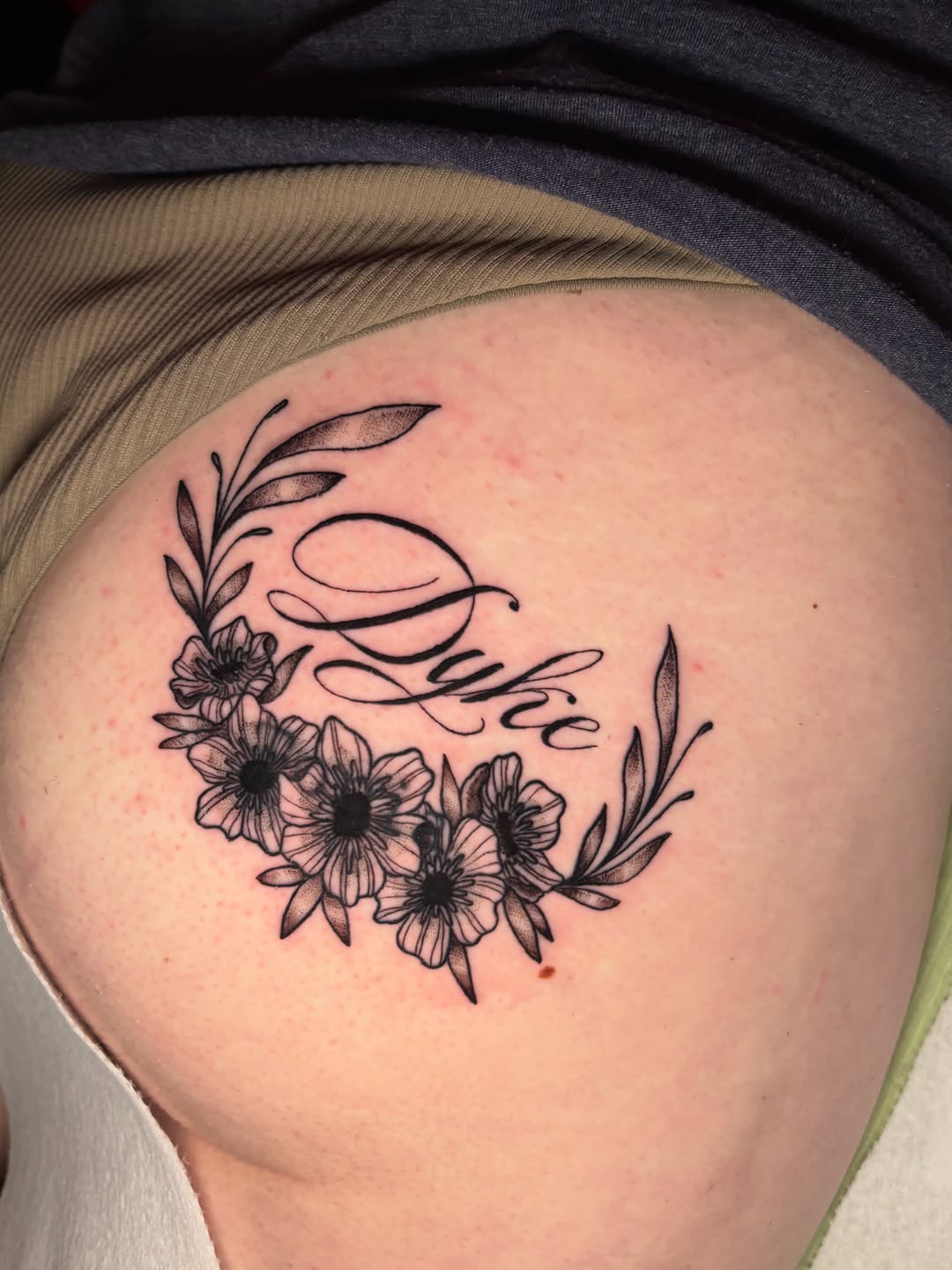 Tattoo by @witching.hourrr โ lettering_script, fine_line
