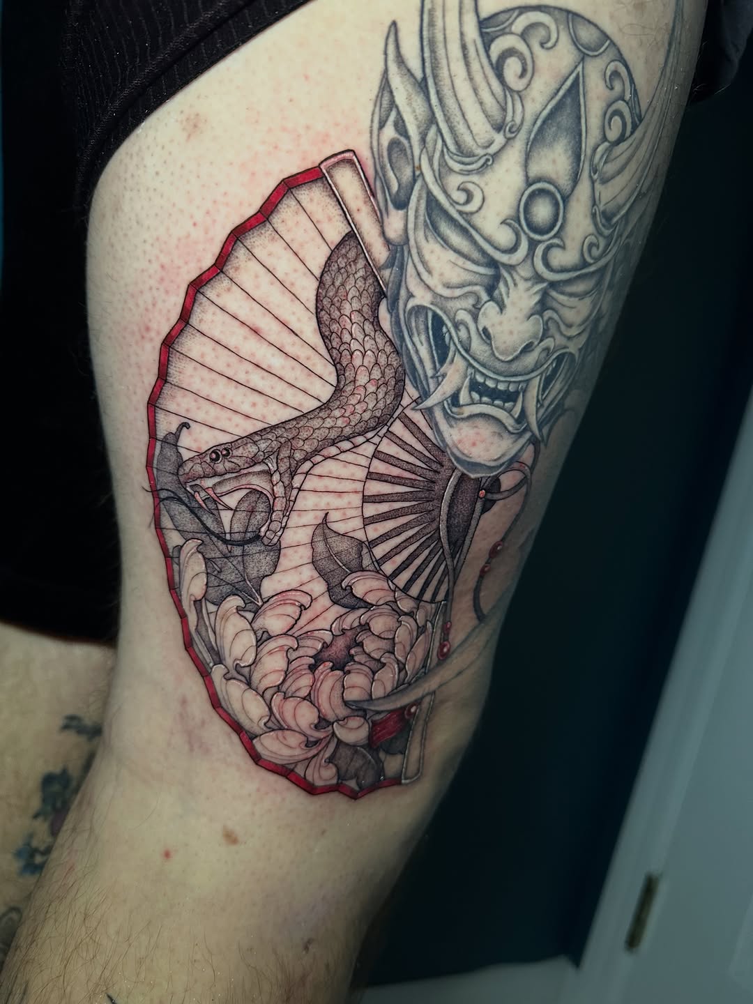 Tattoo by @d.ismailovink — japanese_irezumi, black_and_grey