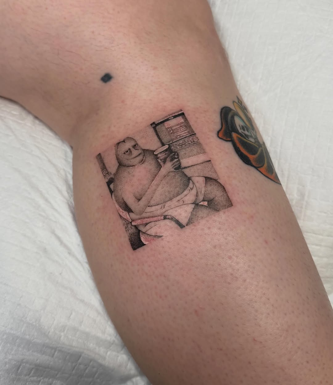 Tattoo by @oneheavytatty — black_and_grey