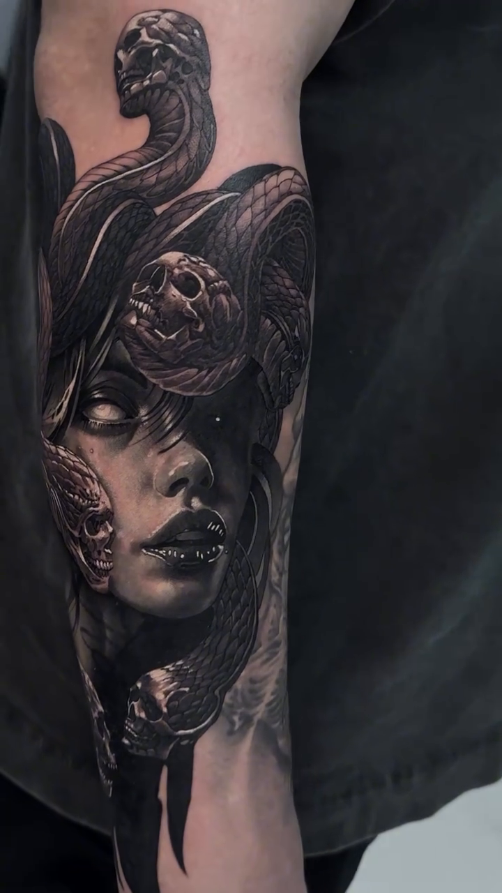 Tattoo by @_hello_vas โ realism, dark_realism
