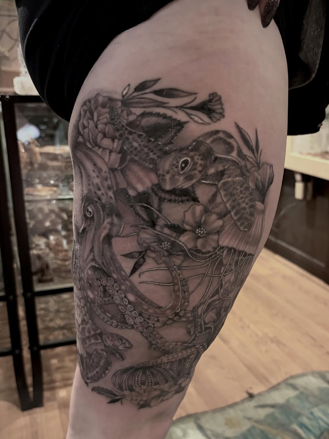 Tattoo by @ghostlife — black_and_grey, realism