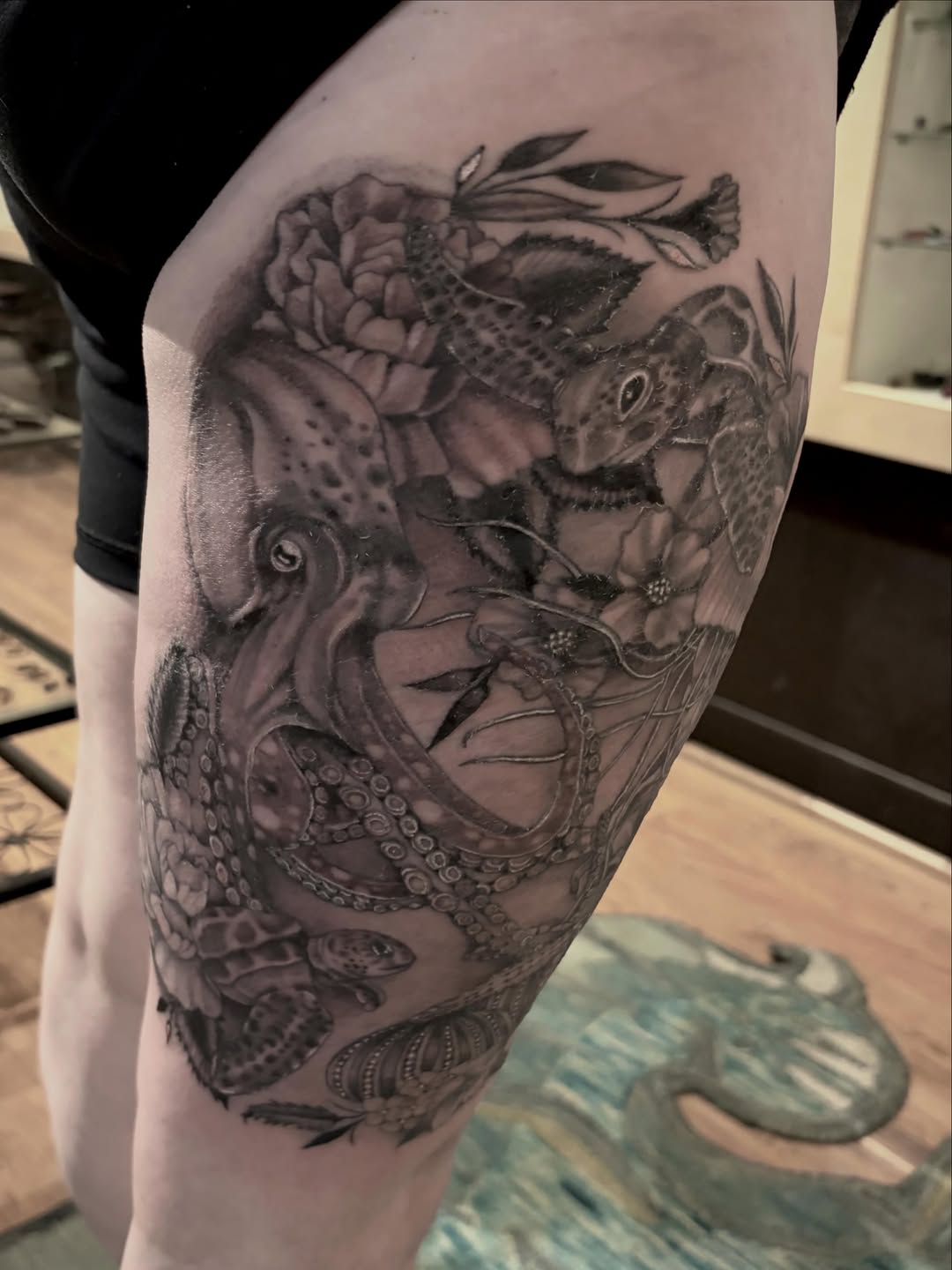 Tattoo by @ghostlife — black_and_grey, realism