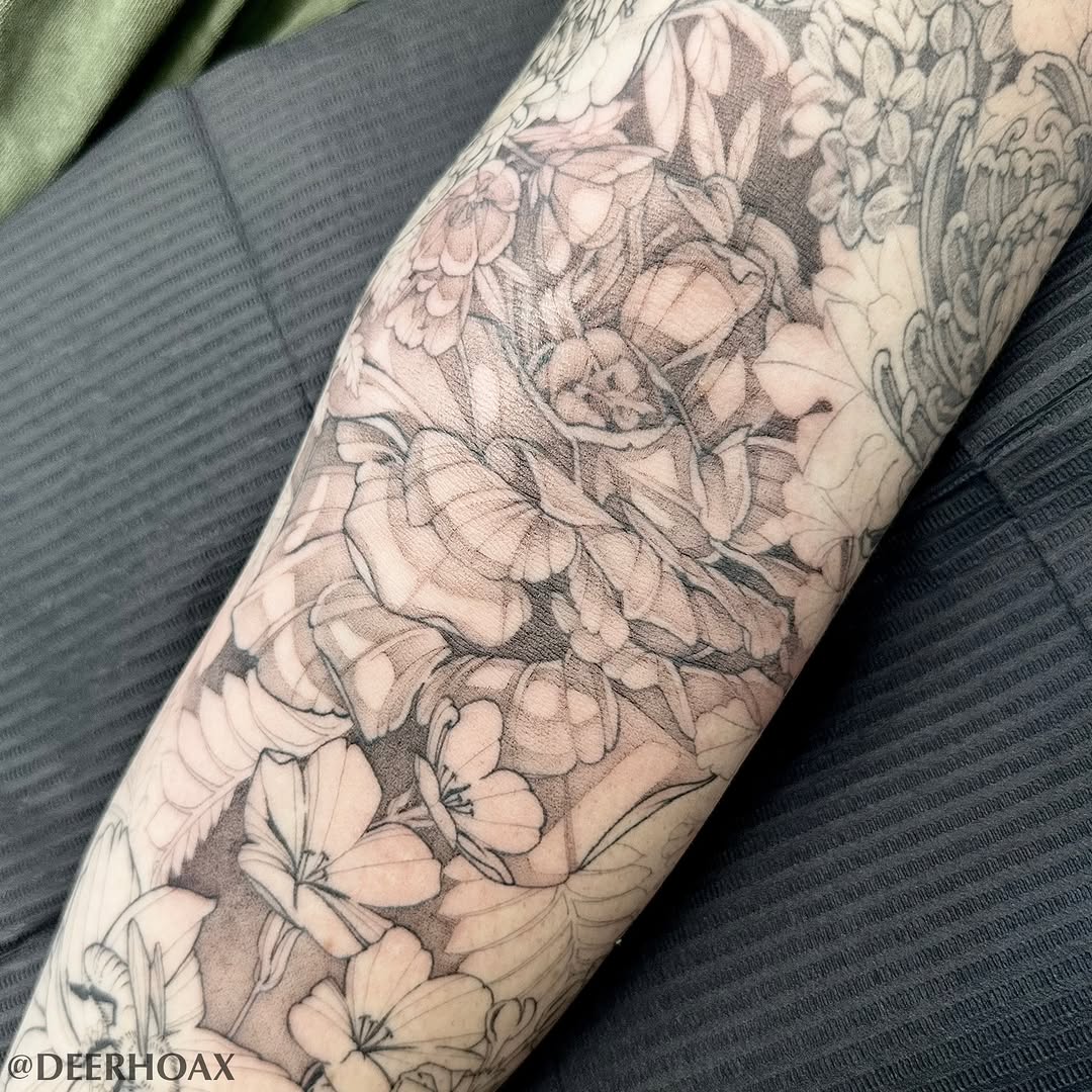 Tattoo by @deerhoax — black_and_grey, realism