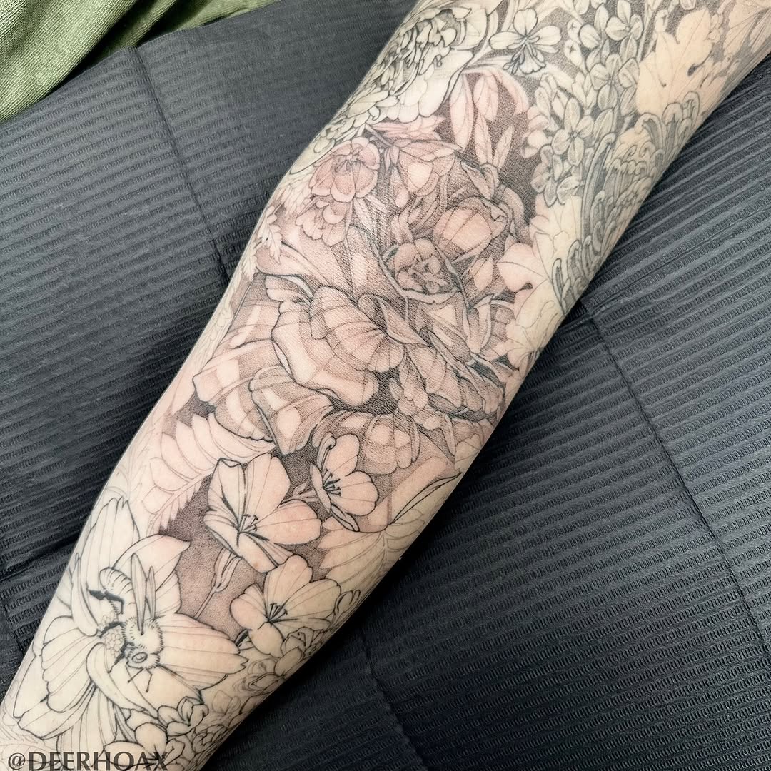 Tattoo by @deerhoax — japanese_irezumi, black_and_grey