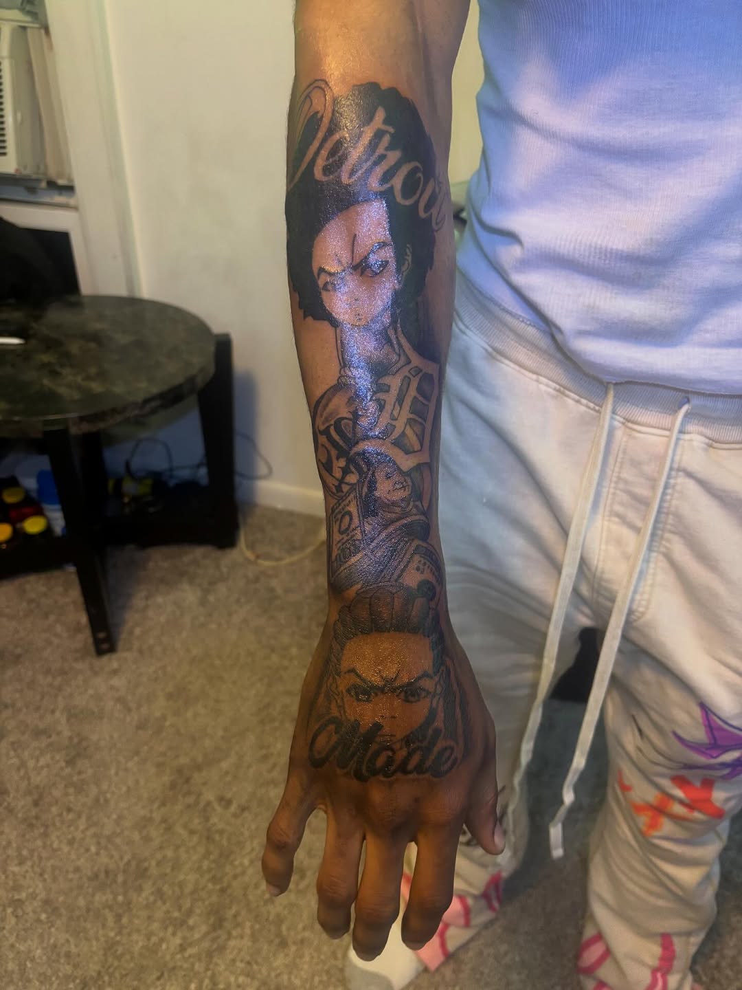 Tattoo by @richmetre_ β black_and_grey, lettering_script