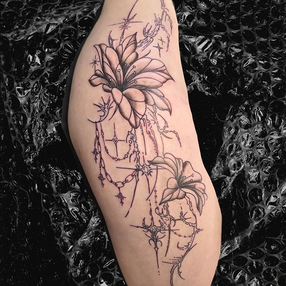 Tattoo by @katconiglioart β fine_line, black_and_grey