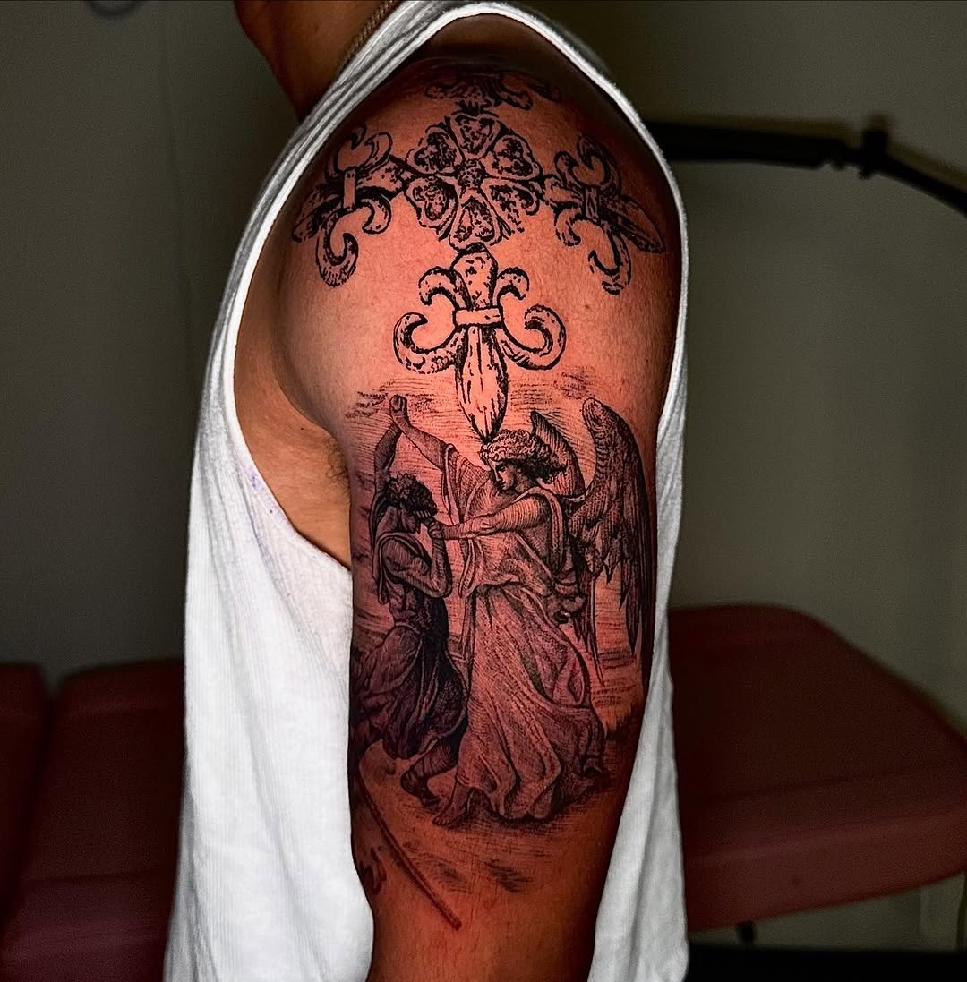 Tattoo by @noble.tattoos — black_and_grey, realism