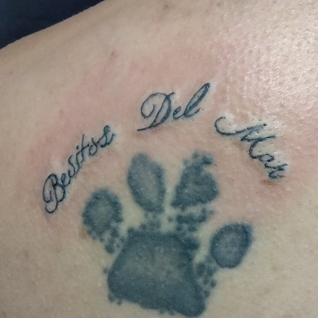 Tattoo by @its_malynda_baby — lettering_script, black_and_grey