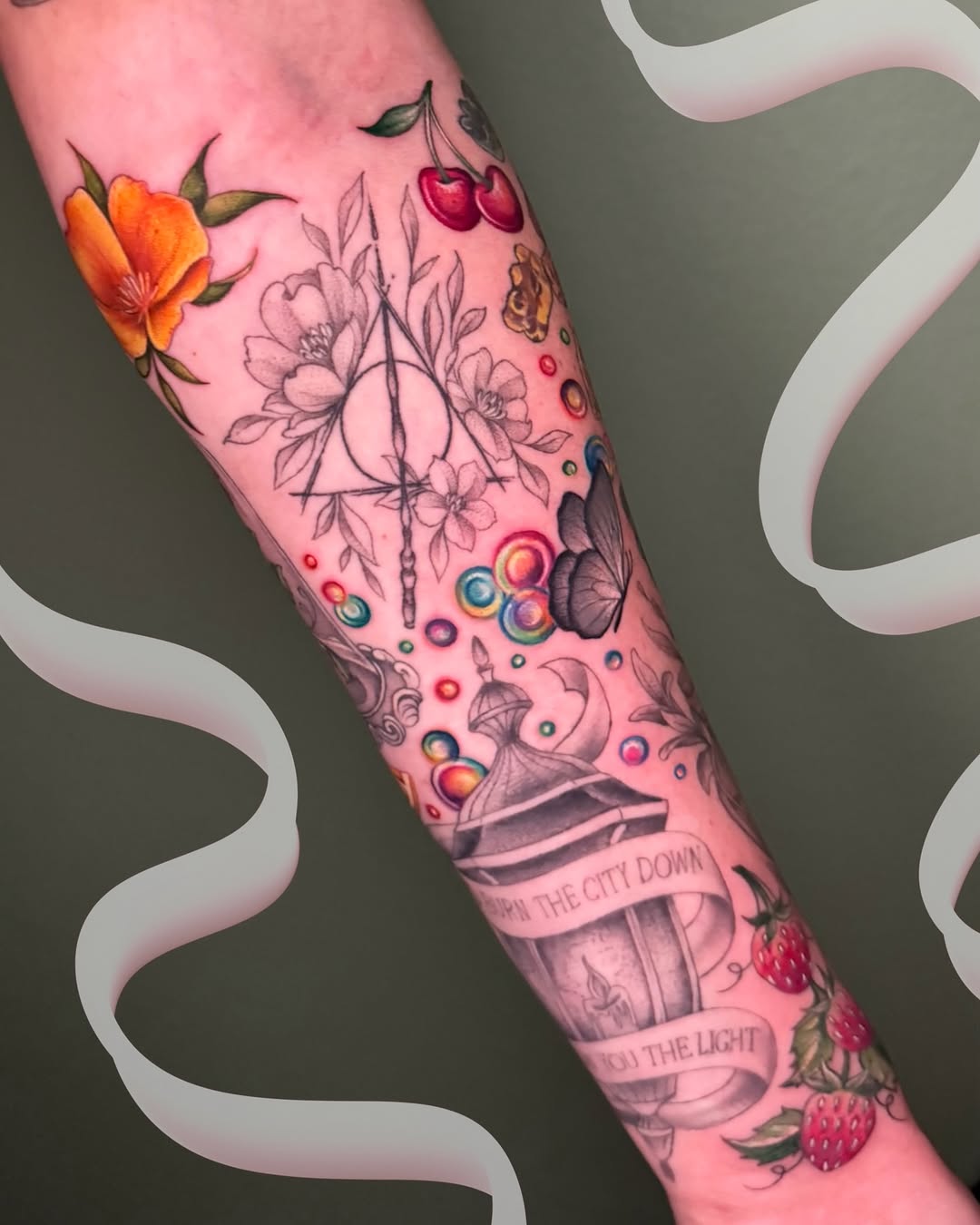 Tattoo by @nichole.viridian — illustrative, black_and_grey