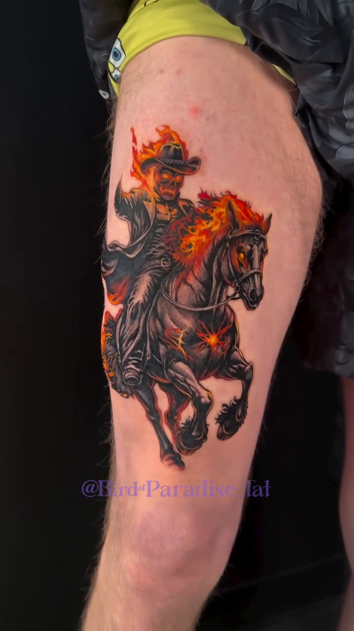 Tattoo by @birdofparadise_tat — illustrative, dark_realism