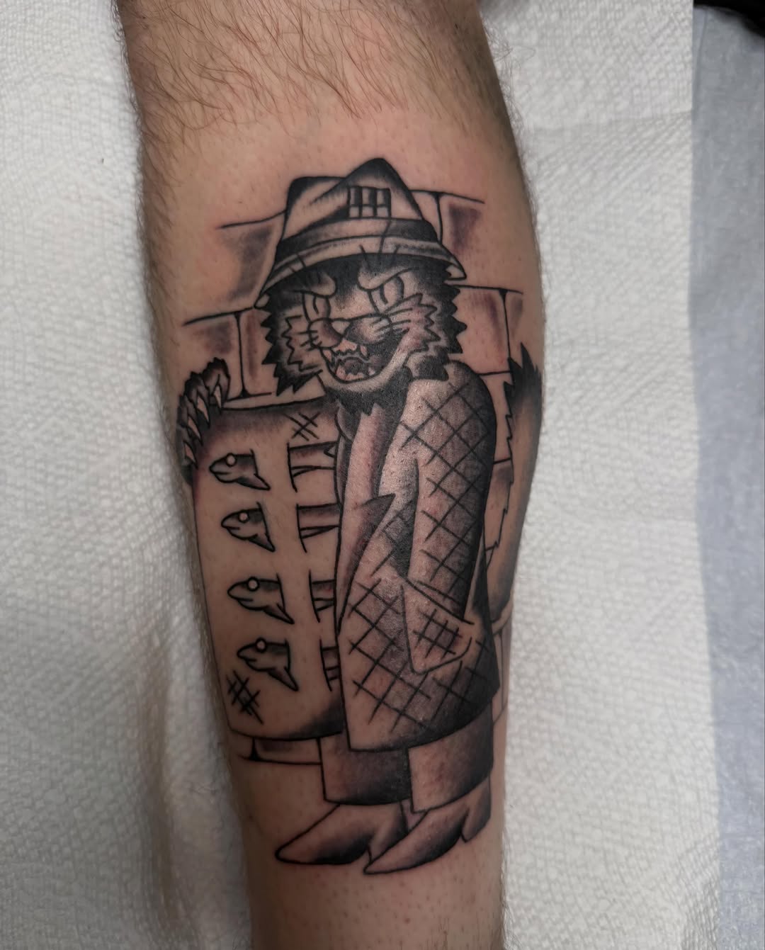 Tattoo by @eaglescreeech — black_and_grey, chicano