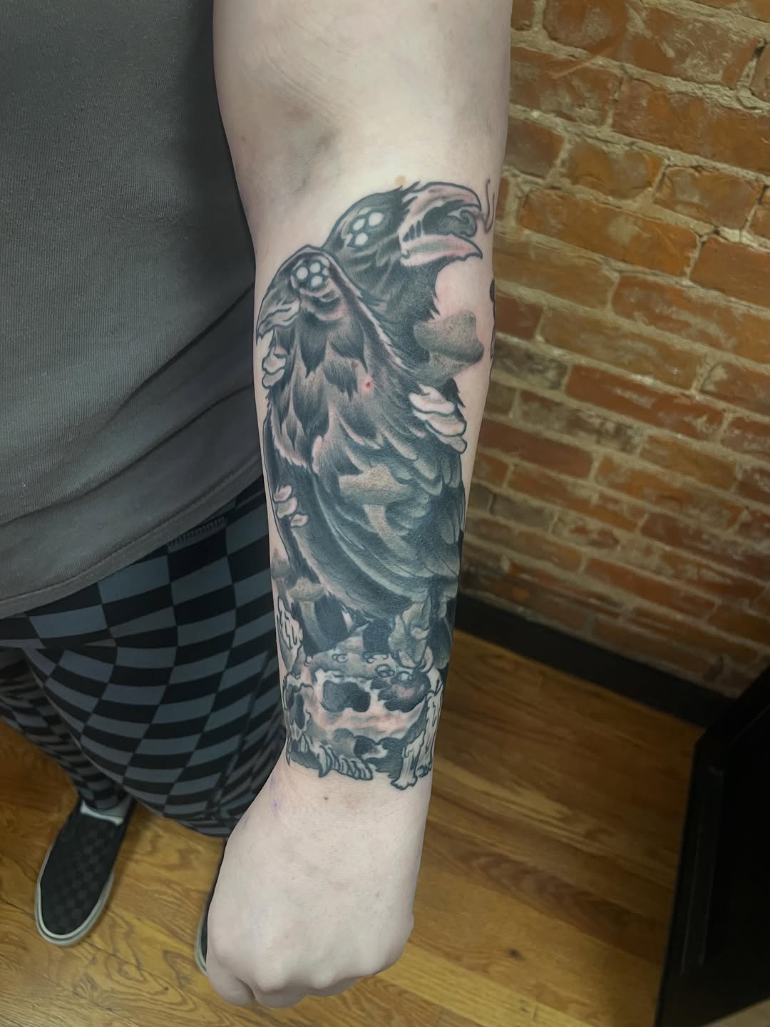 Tattoo by @auzzy.inkpirate — blackwork, dark_realism