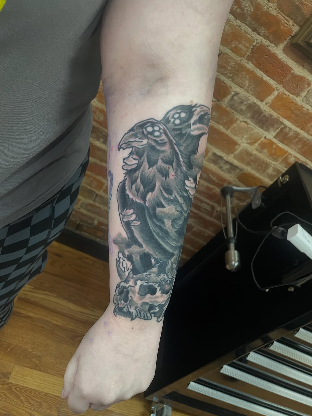 Tattoo by @auzzy.inkpirate — blackwork, dark_realism