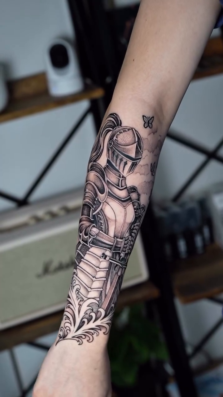 Tattoo by @glebisfine — illustrative, black_and_grey