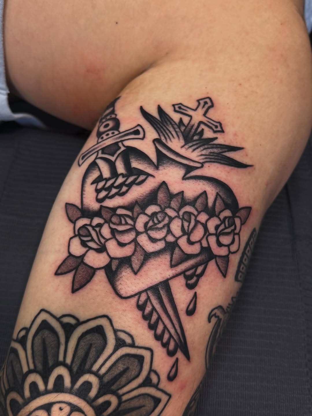 Tattoo by @ryanengels_tattoo — american_traditional, illustrative