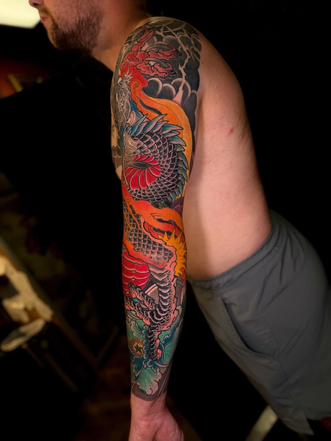 Tattoo by @jacoabarca โ japanese_irezumi, black_and_grey