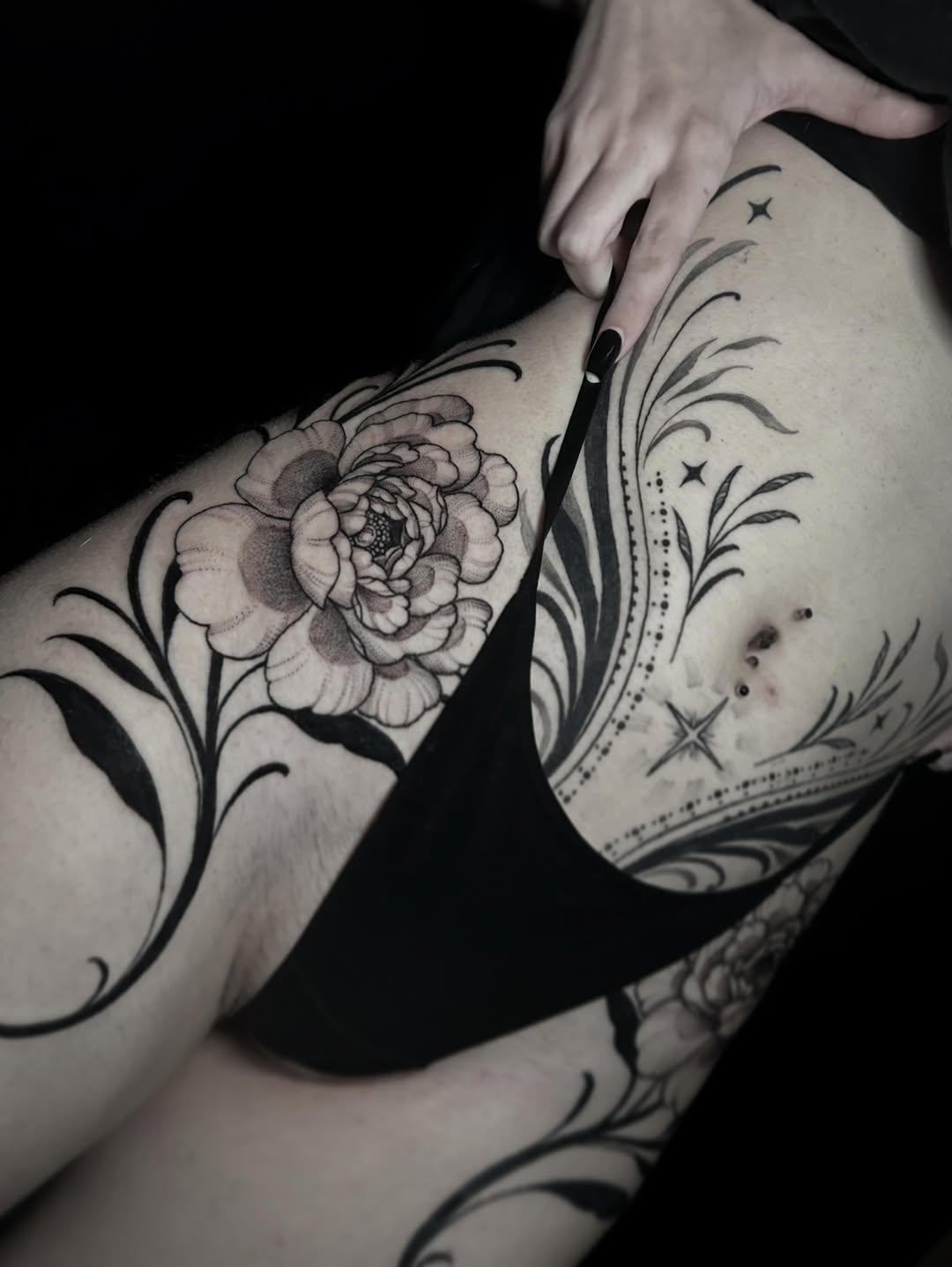 Tattoo by @ashleemshar — black_and_grey, dotwork