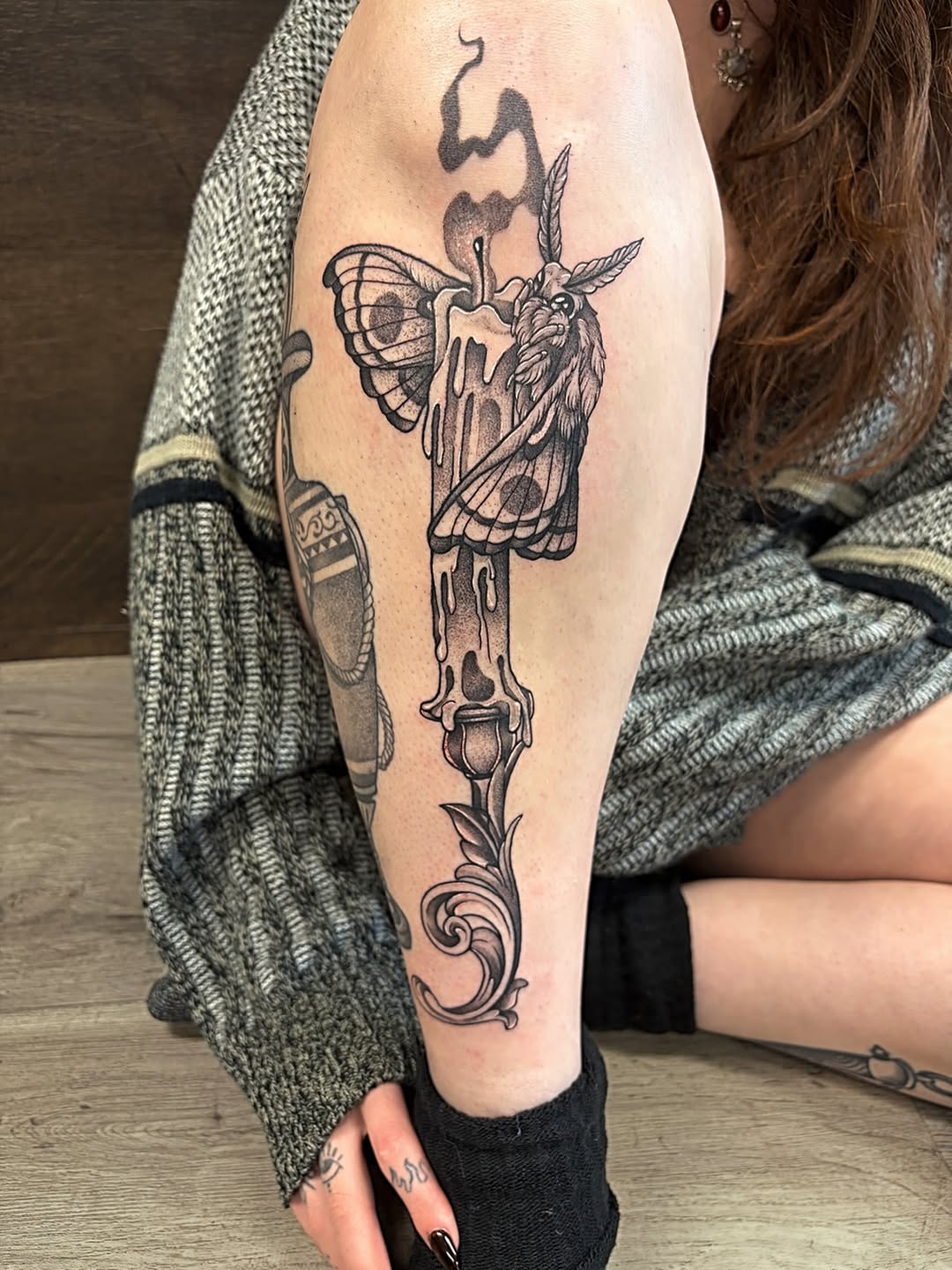 Tattoo by @saber_tooth_tattoo โ black_and_grey, dark_realism