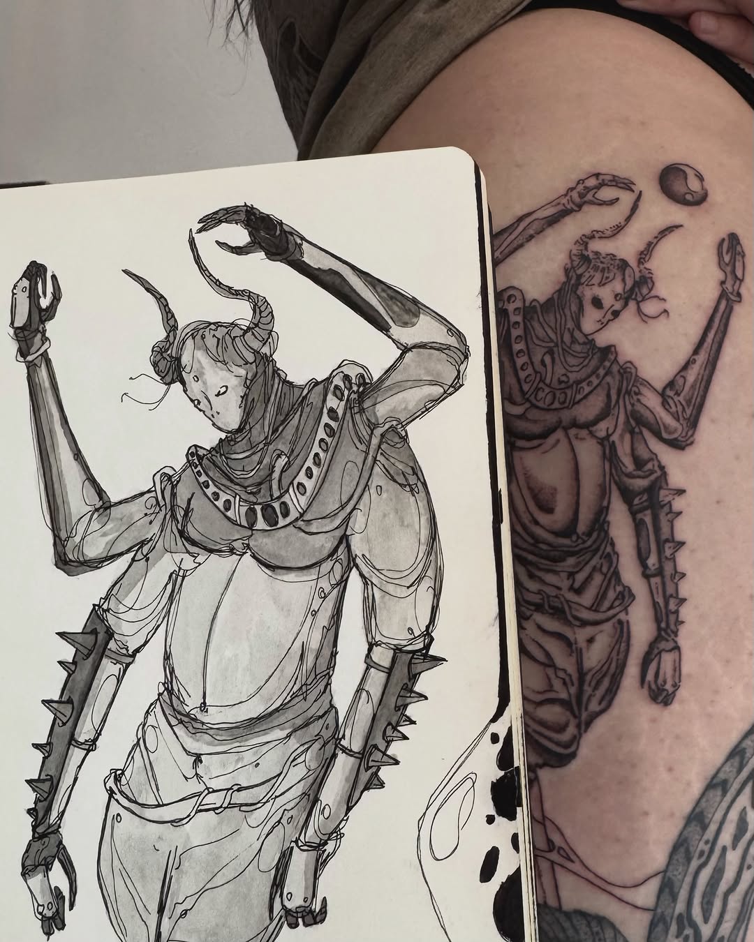 Tattoo by @beelzebubbers — illustrative, black_and_grey