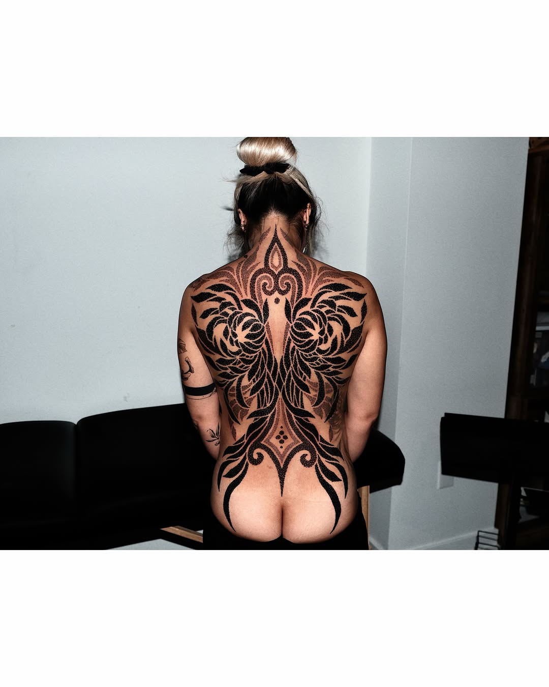 Tattoo by @mooromooropiece — dotwork, blackwork