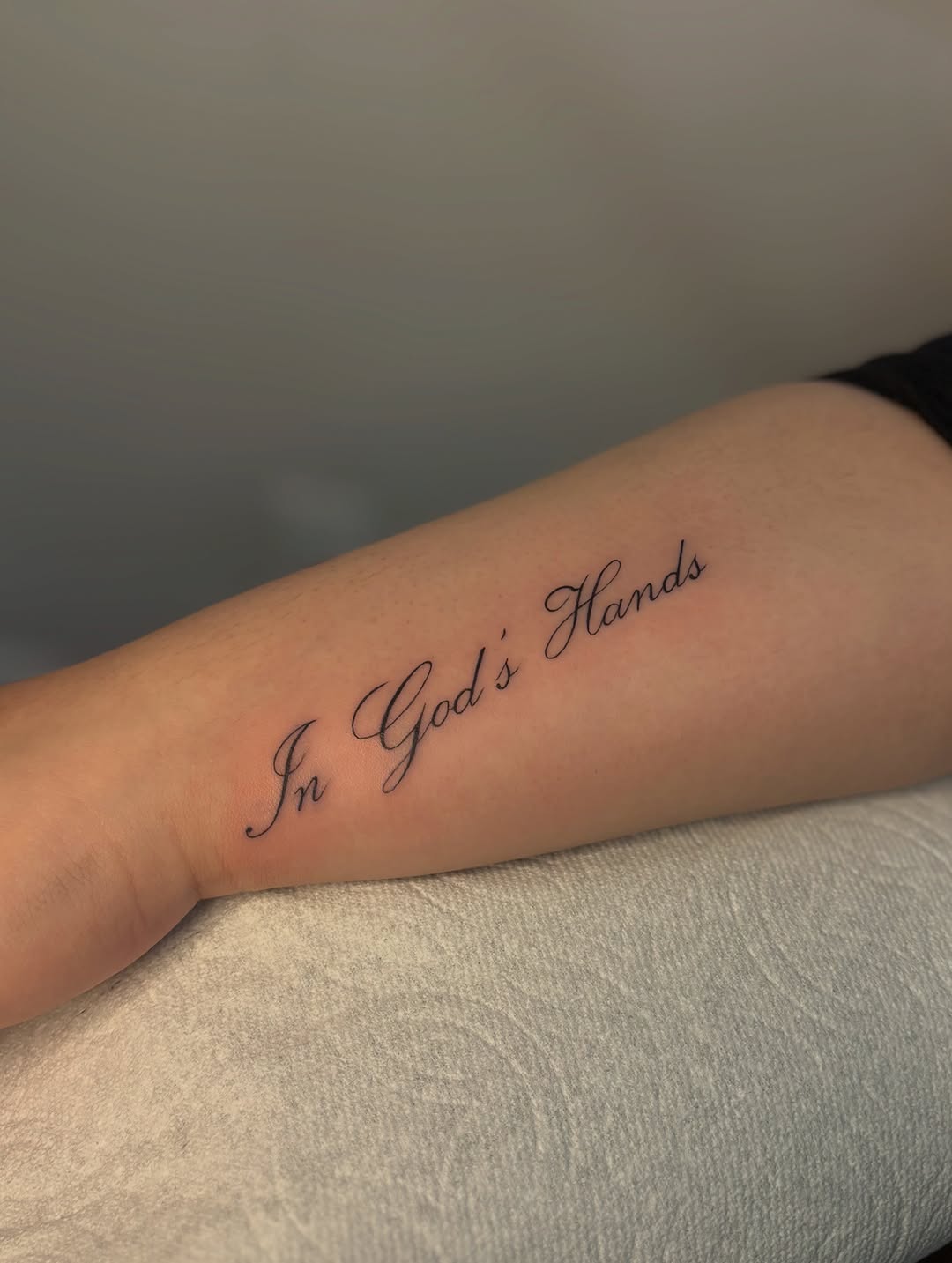 Tattoo by @tattedbylisa — lettering_script, fine_line