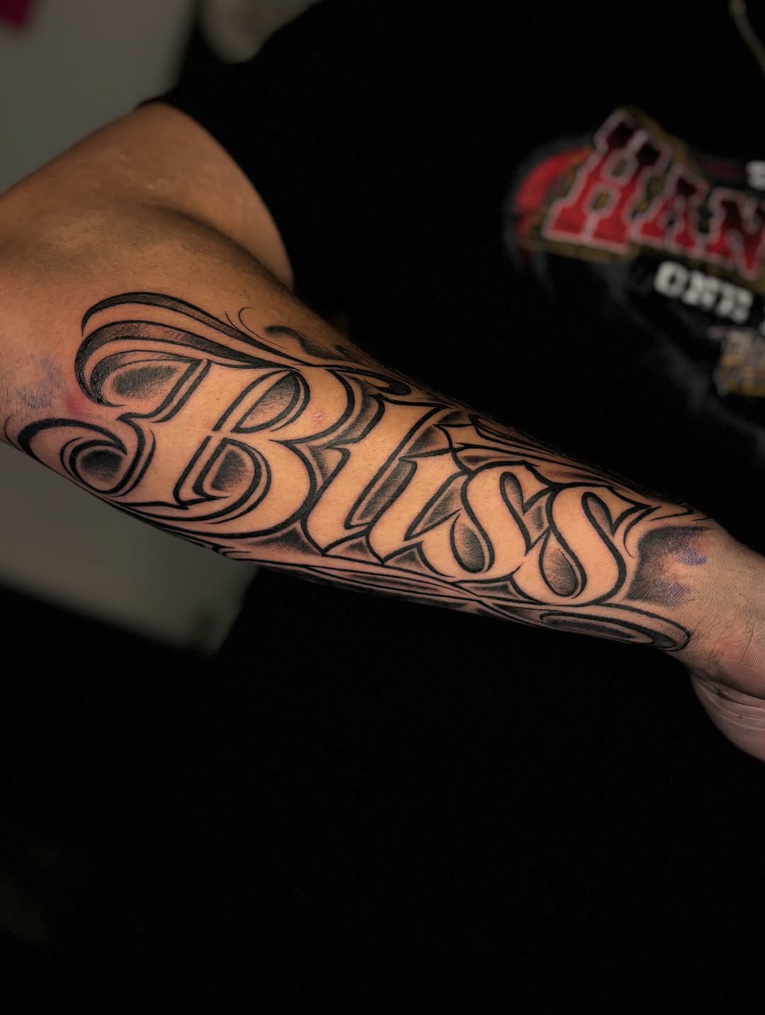 Tattoo by @tattedbylisa — lettering_script, chicano