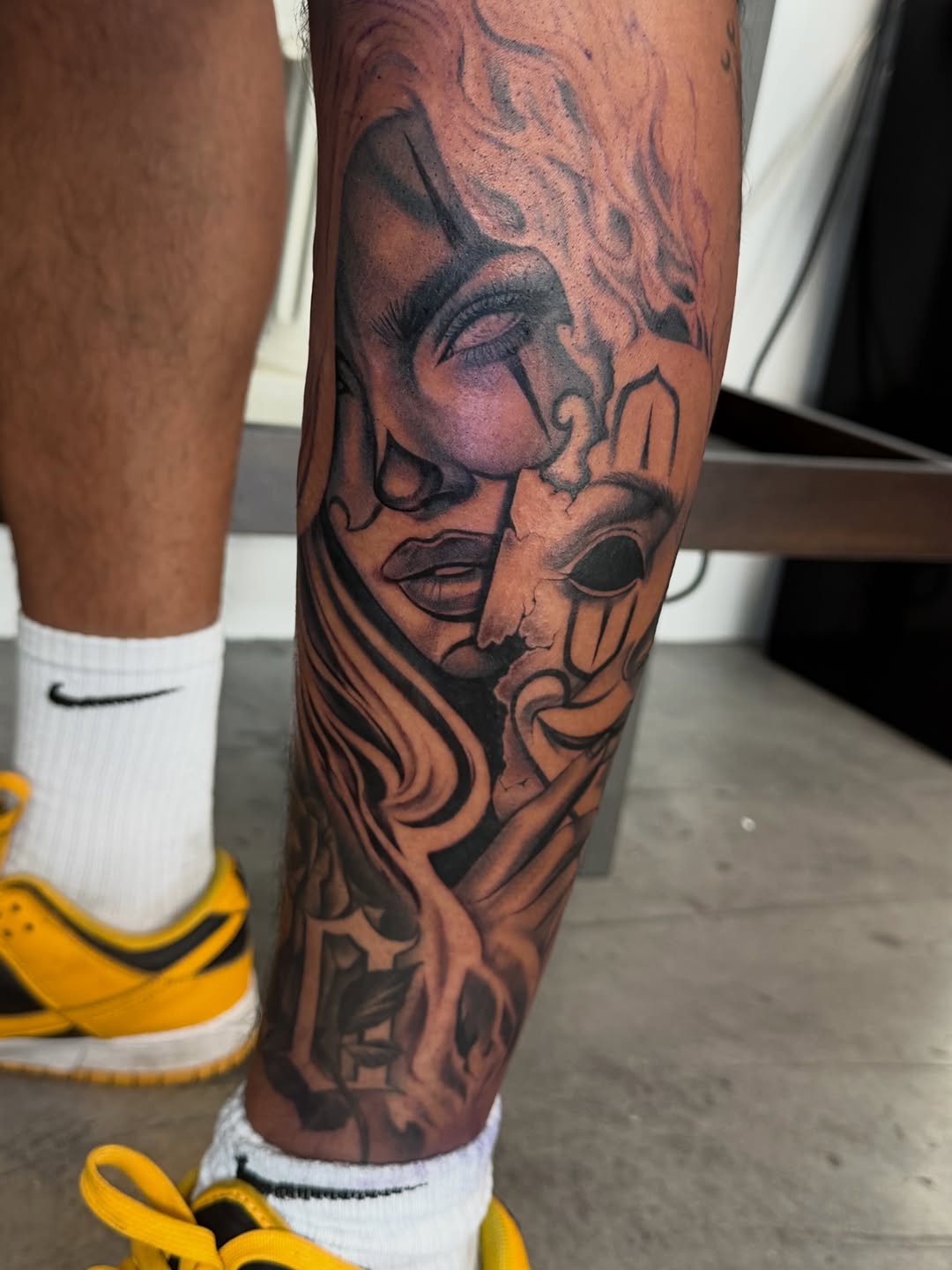 Tattoo by @medusa_michelletattoos — black_and_grey, illustrative