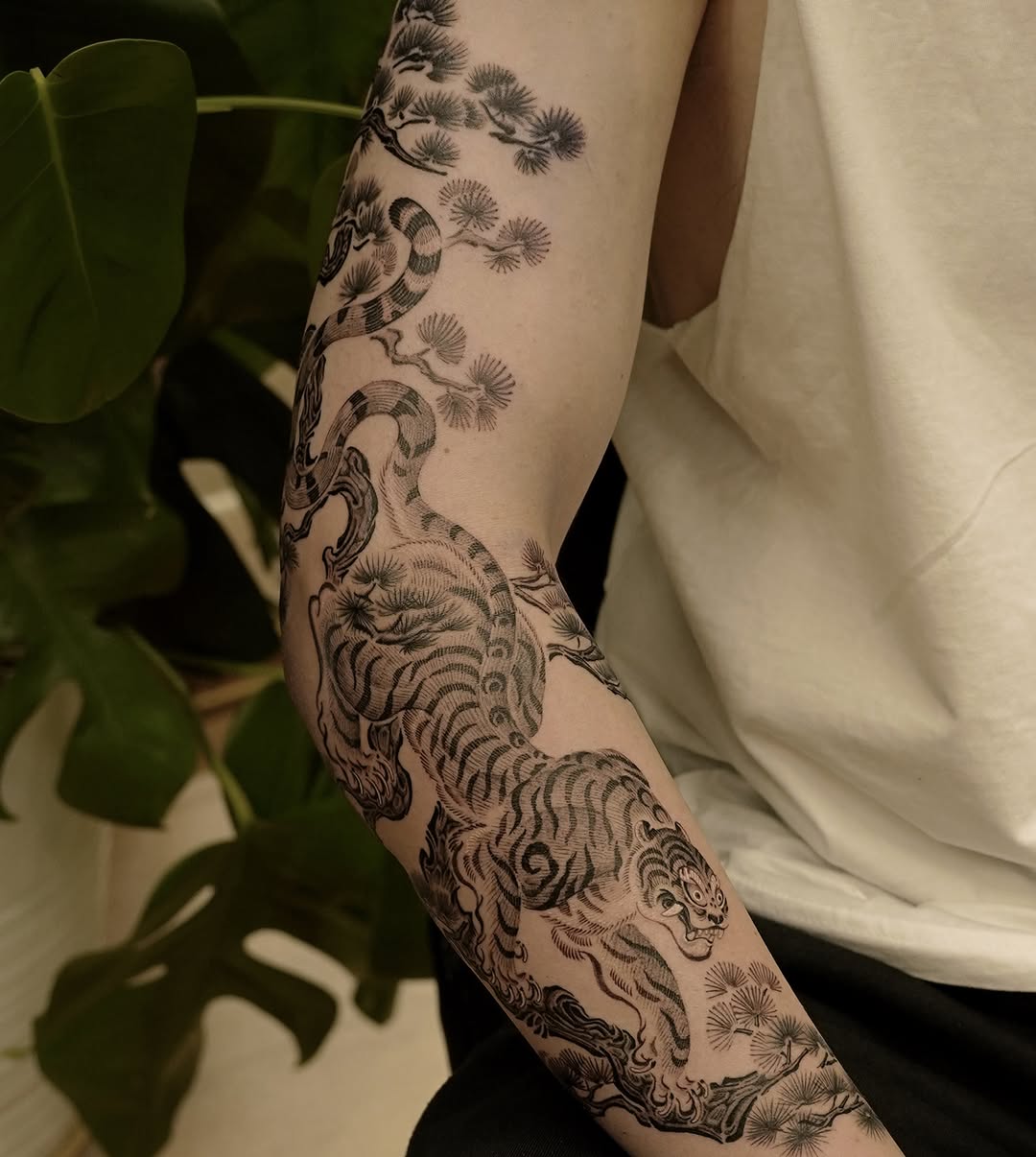 Tattoo by @think_tatt — japanese_irezumi, black_and_grey