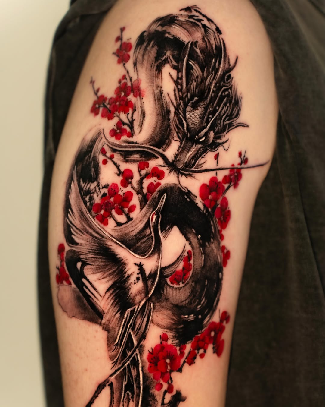 Tattoo by @k.imnii — japanese_irezumi, black_and_grey