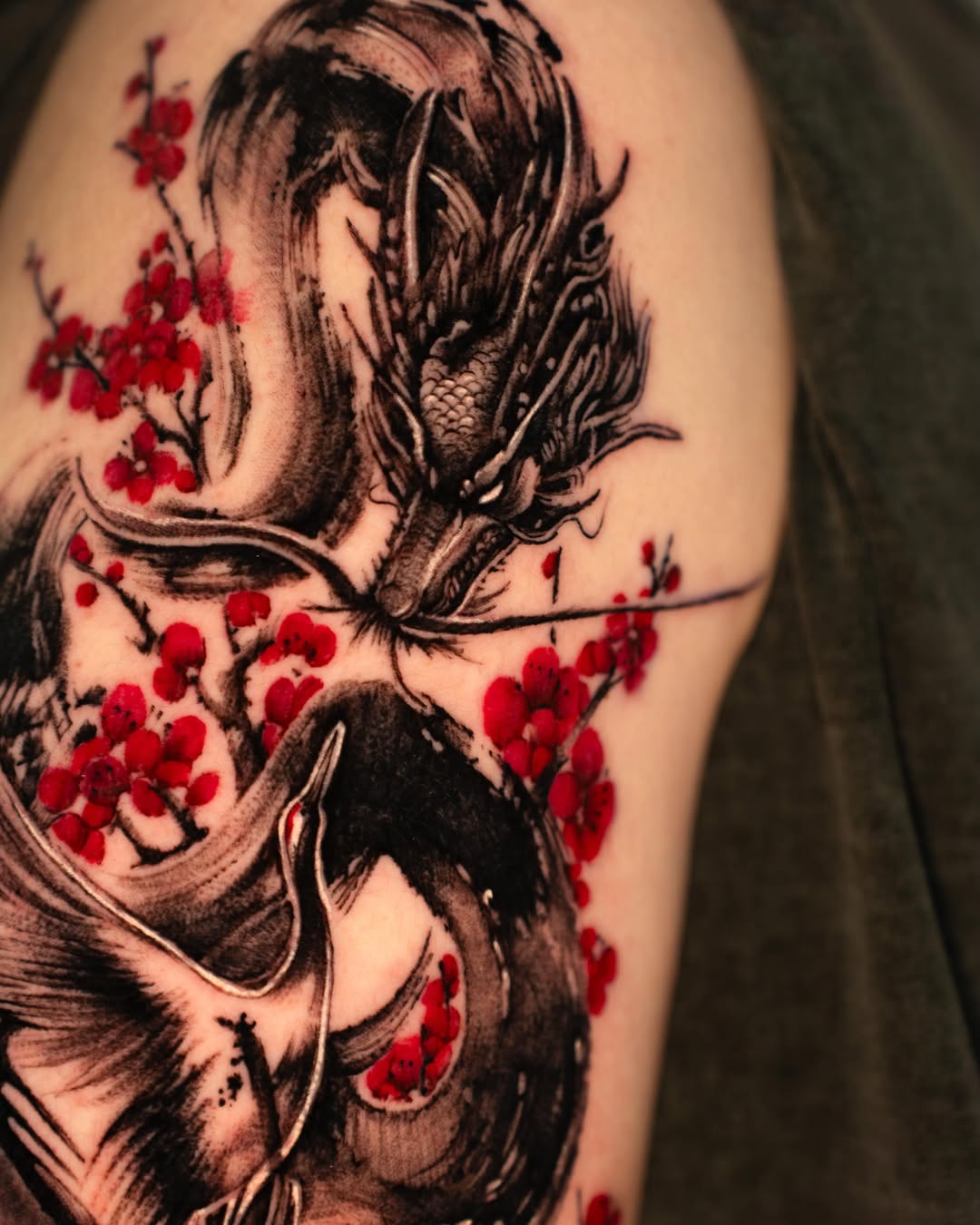 Tattoo by @k.imnii — japanese_irezumi, black_and_grey