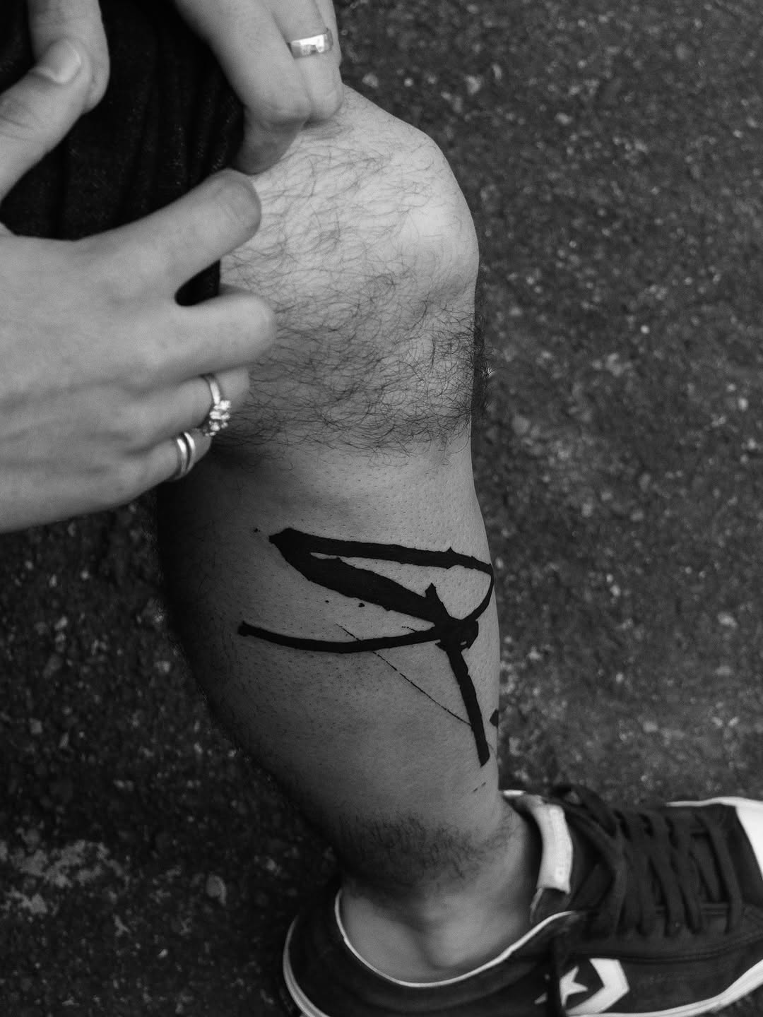 Tattoo by @tolstun.ink โ blackwork, trash_polka