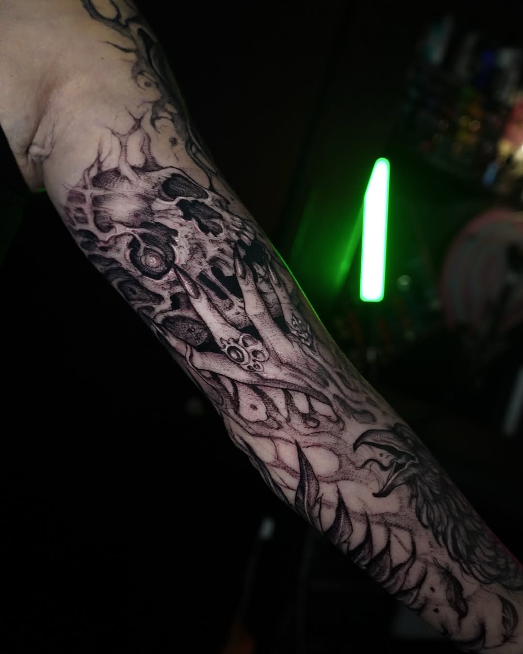 Tattoo by @evi_berry_falcon โ dark_realism, black_and_grey