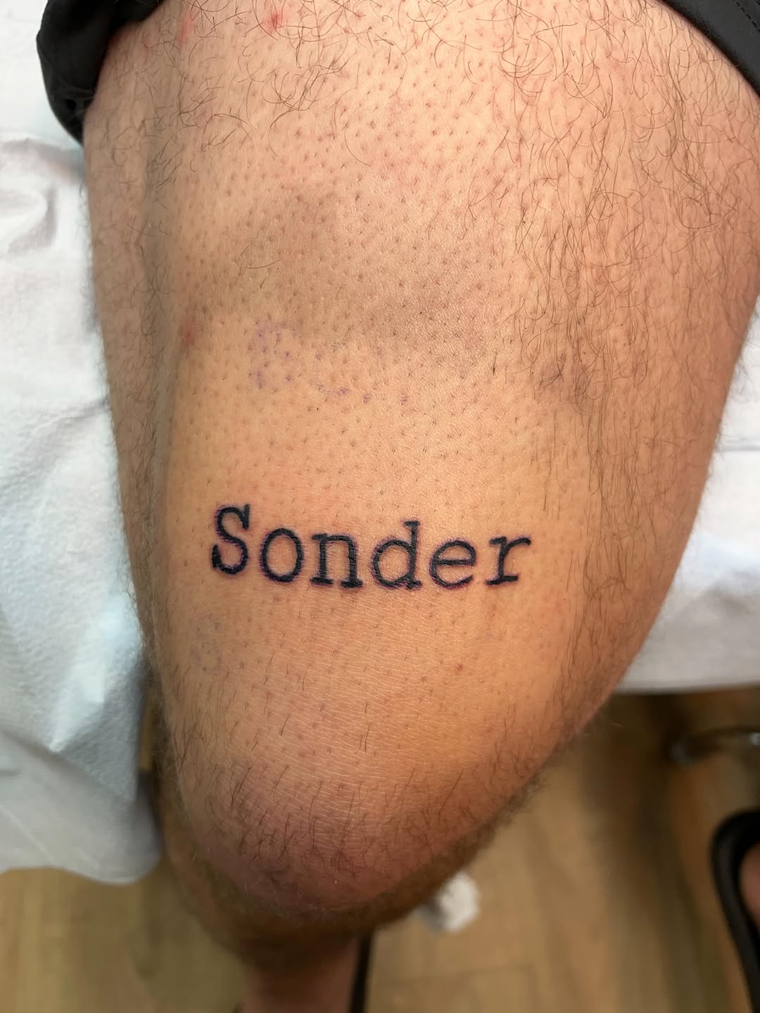 Tattoo by @stogie.tattoos — lettering_script, fine_line