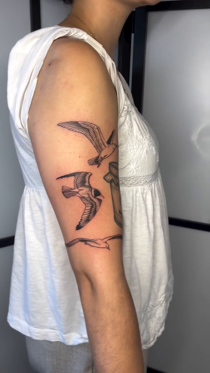Tattoo by @bone.apple โ fine_line, black_and_grey