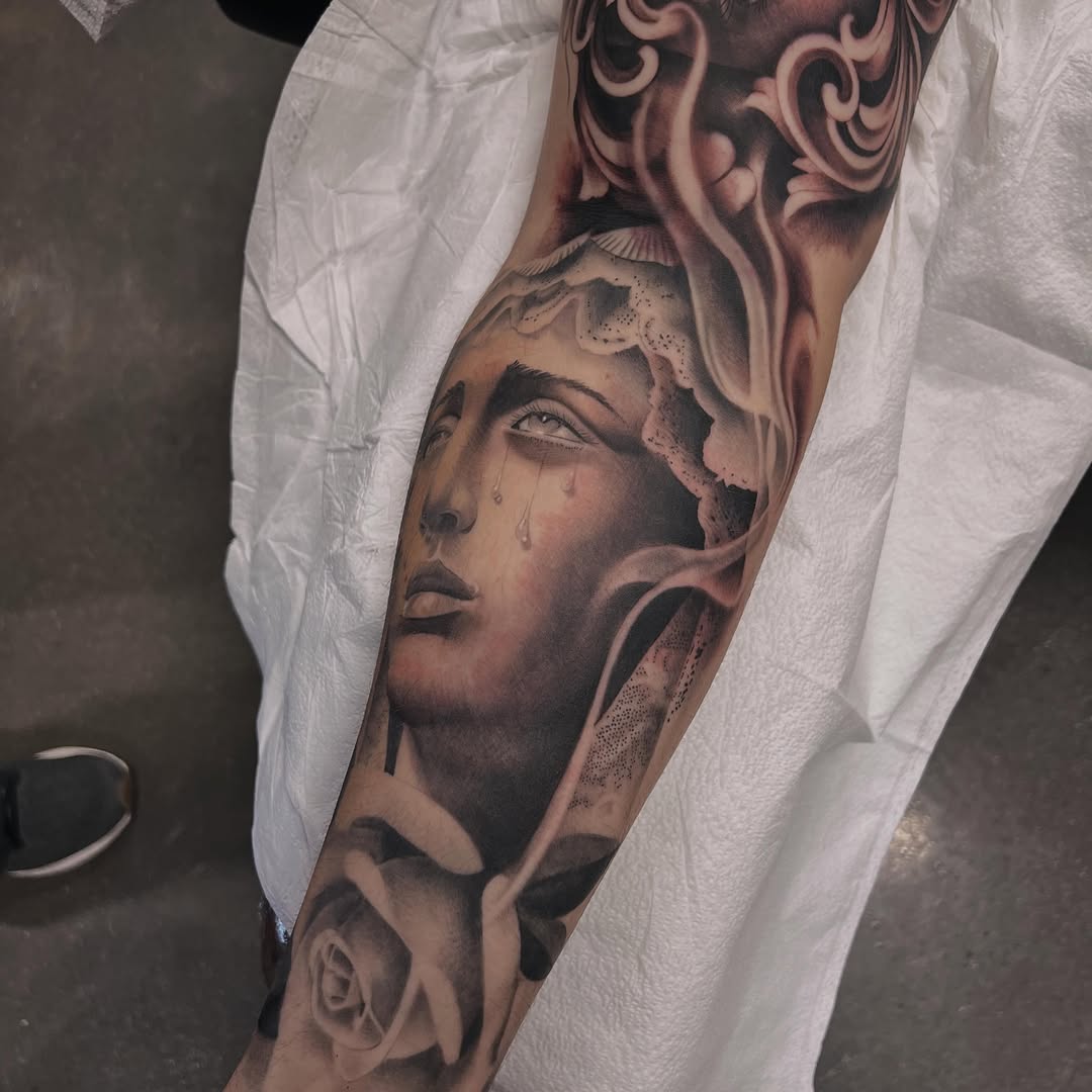Tattoo by @ab.bautistatattoos — realism, black_and_grey