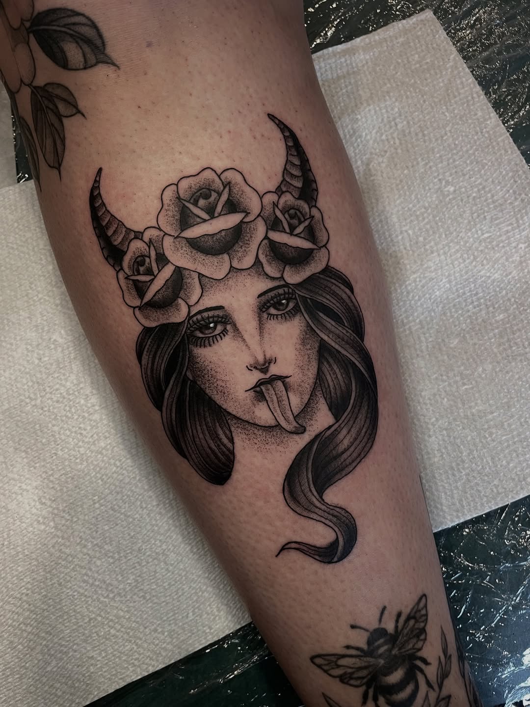 Tattoo by @ianspong — blackwork, illustrative