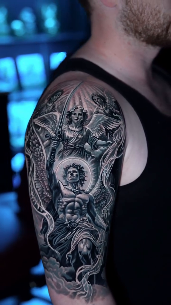 Tattoo by @frank_tattoo_arts — realism, black_and_grey