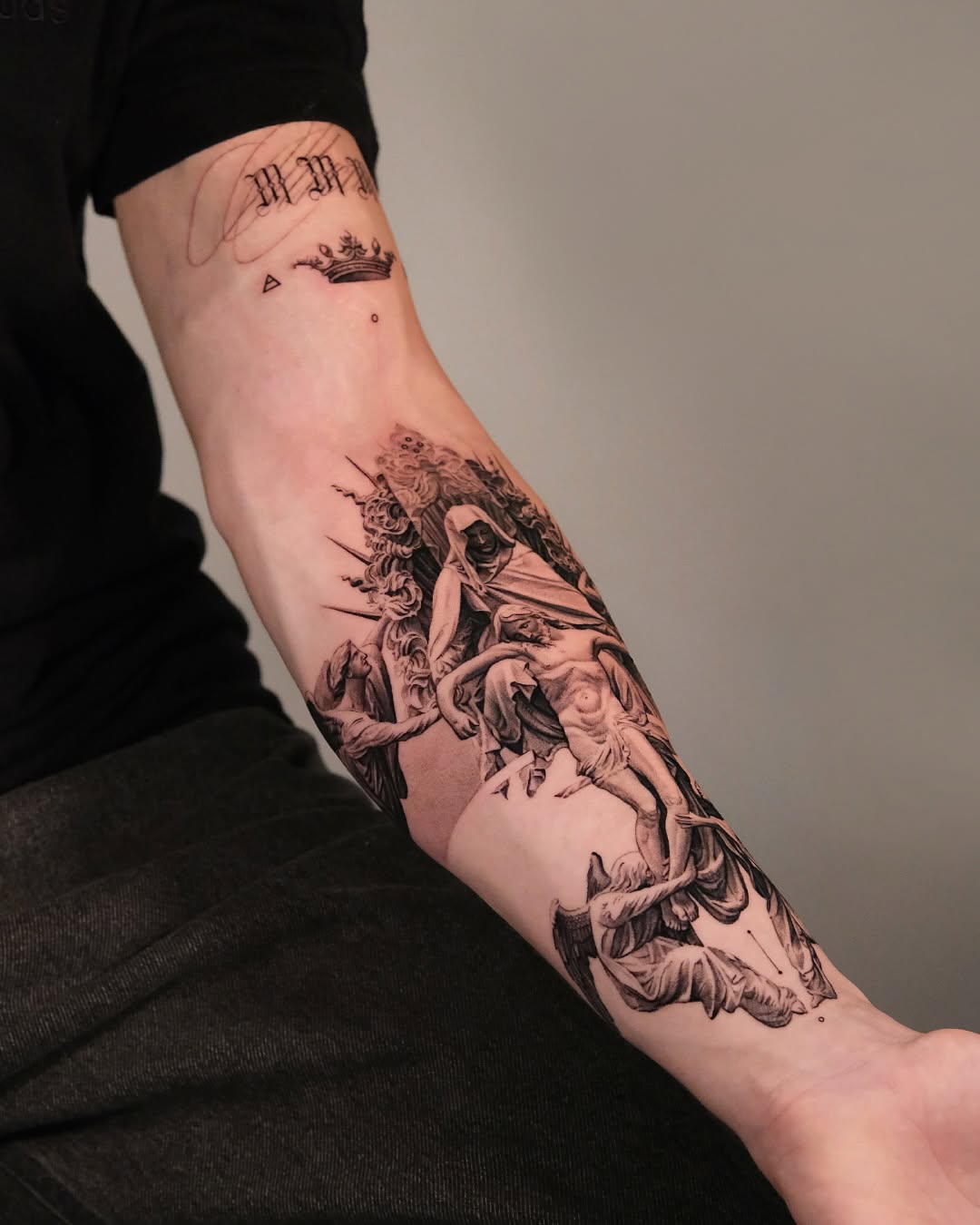 Tattoo by @hmms.tat — realism, black_and_grey