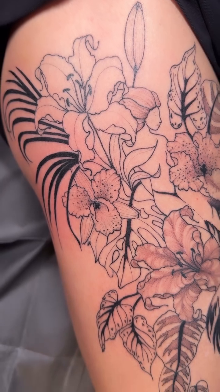 Tattoo by @hayleythomastattoos — fine_line, black_and_grey