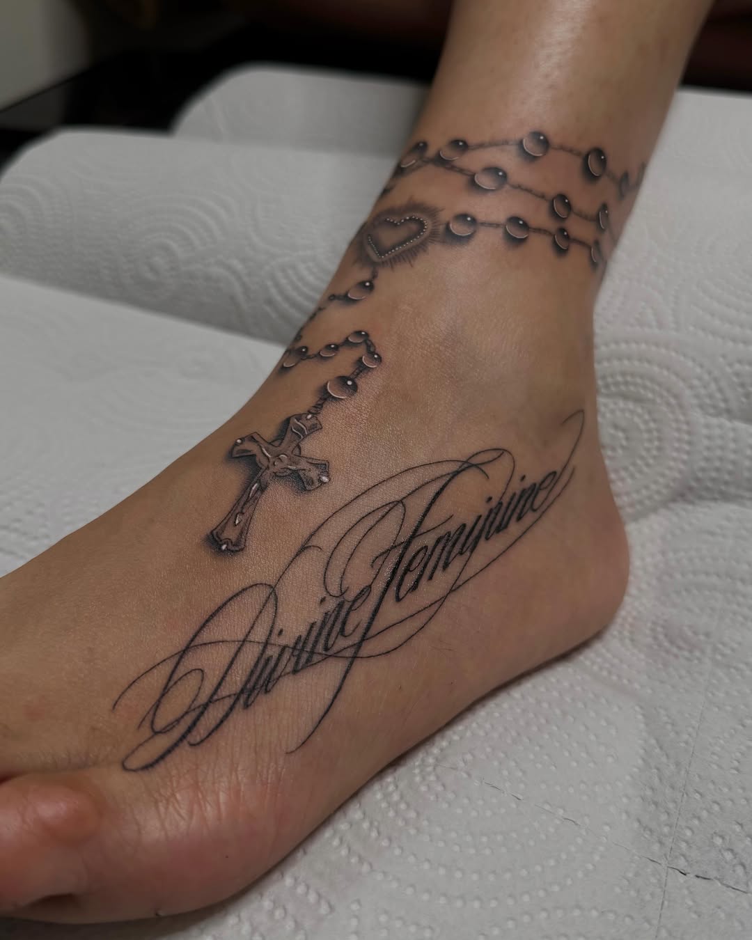 Tattoo by @artdenoche โ lettering_script, black_and_grey