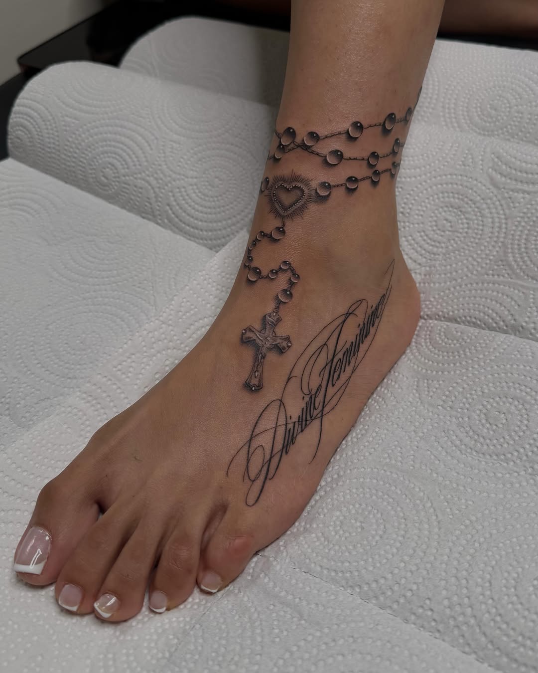 Tattoo by @artdenoche โ lettering_script, black_and_grey
