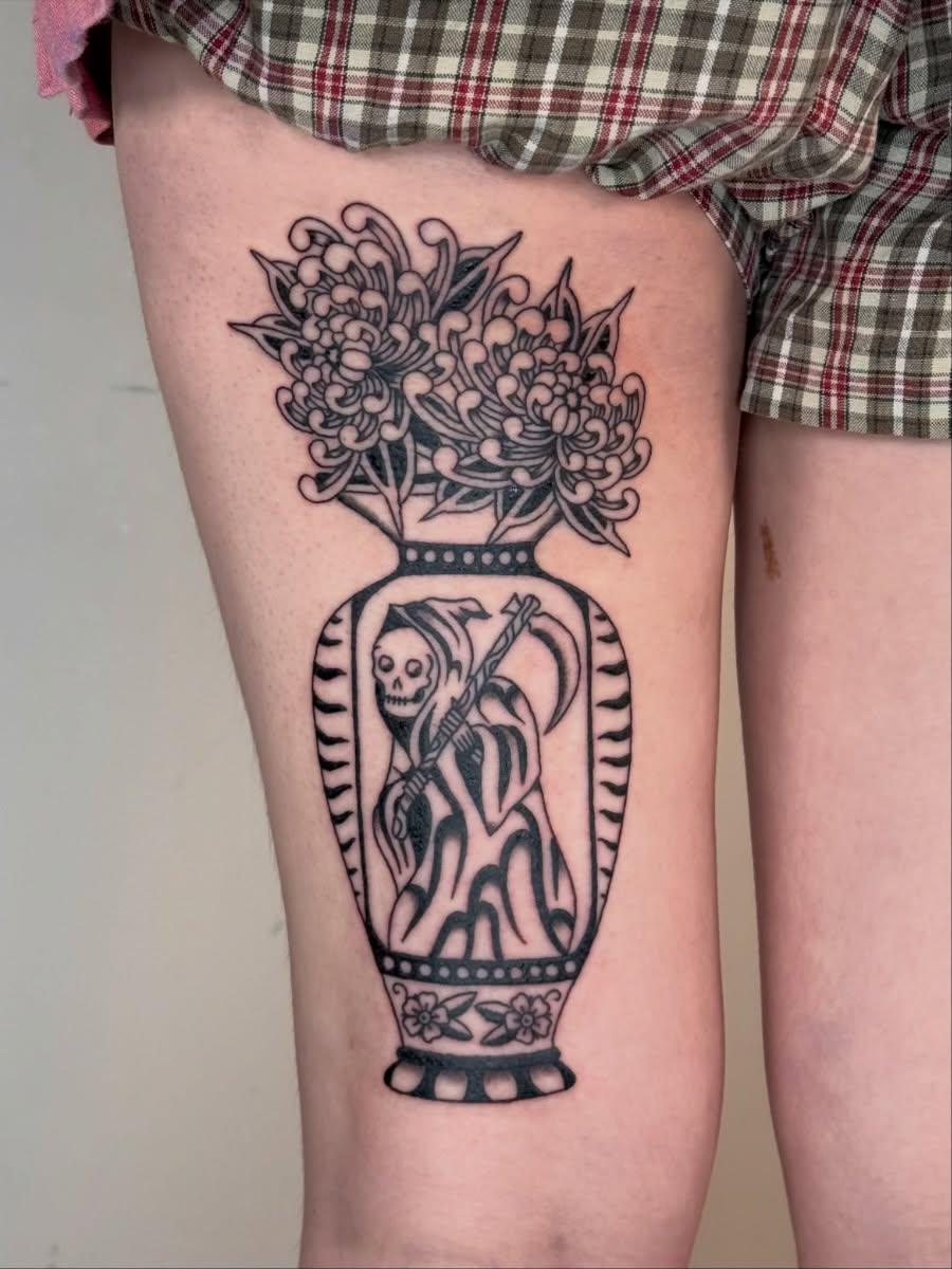 Tattoo by @zap.mommy — american_traditional, blackwork