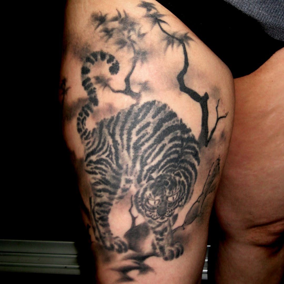 Tattoo by @davechercourt — black_and_grey