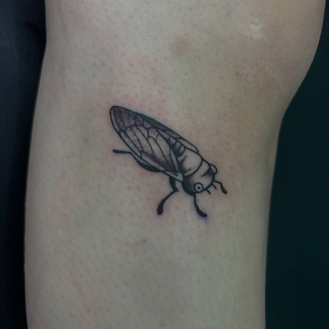 Tattoo by @vomit_goblin — illustrative, black_and_grey