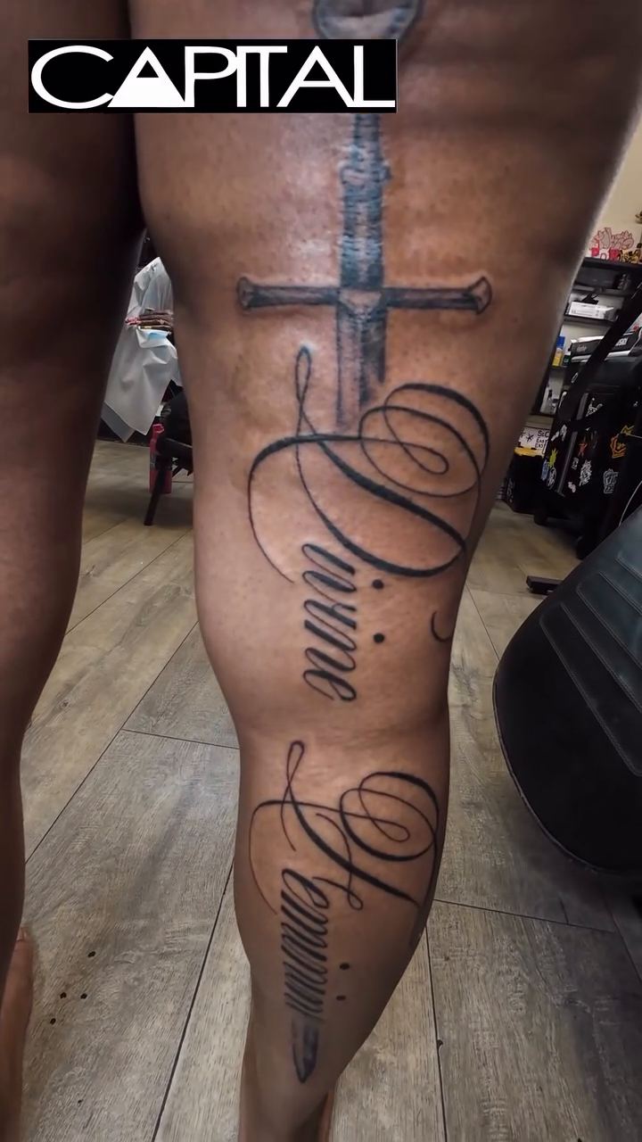 Tattoo by @cvpital โ lettering_script, fine_line