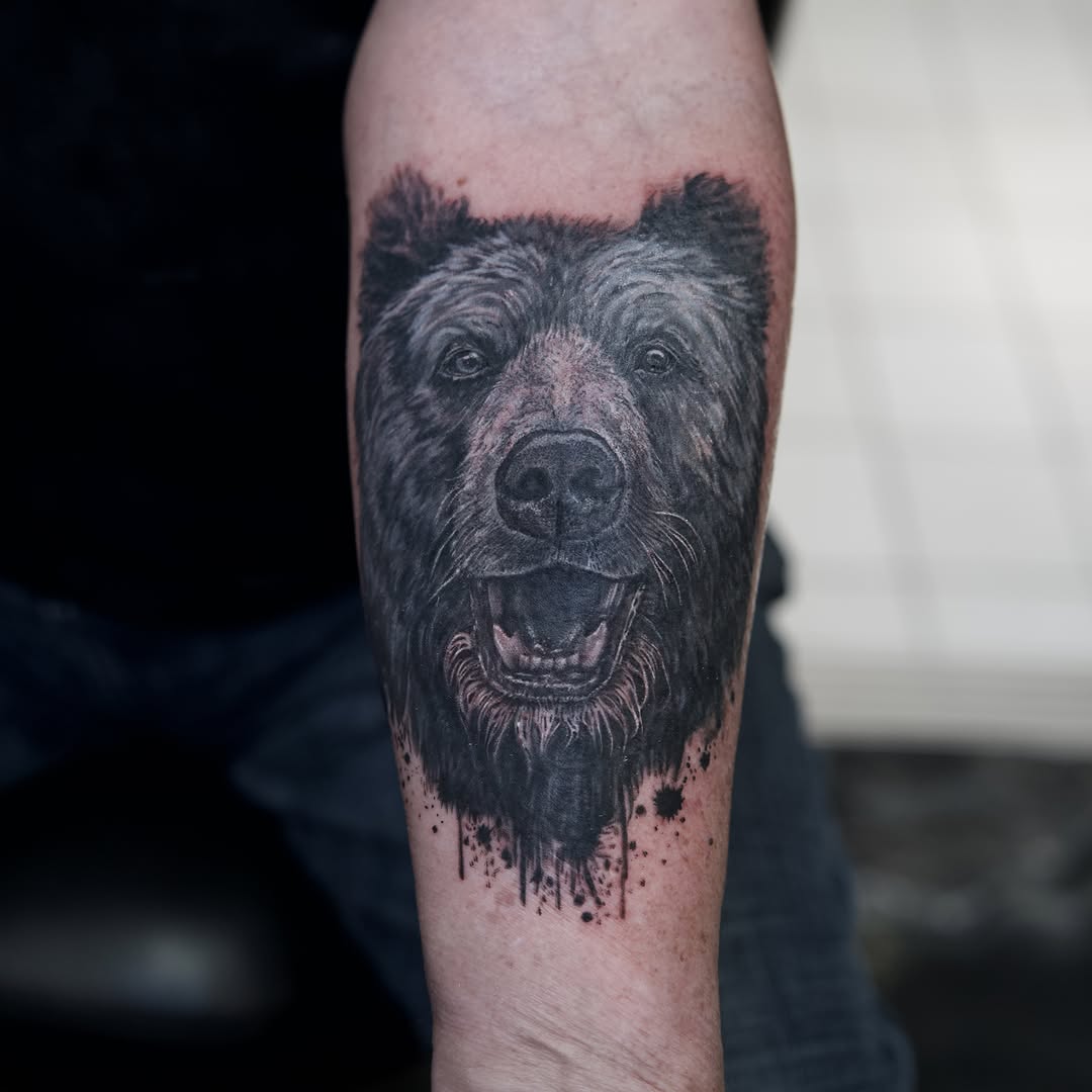 Tattoo by @raven_wood_tattoo โ realism, black_and_grey